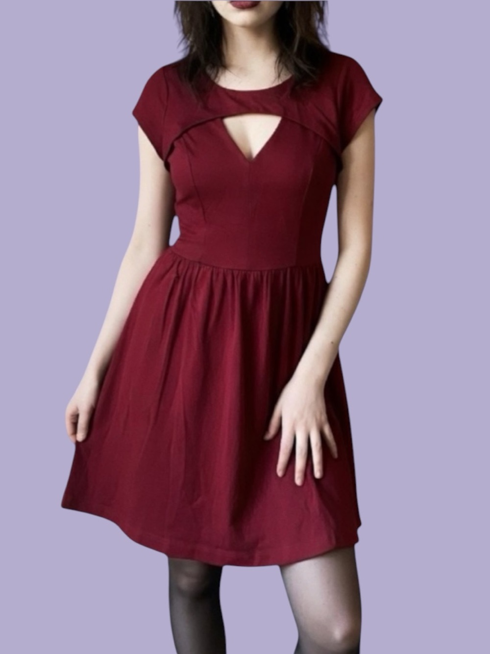 Guess Early 2000s Crimson Cutout Fit-and-Flare Mini Dress